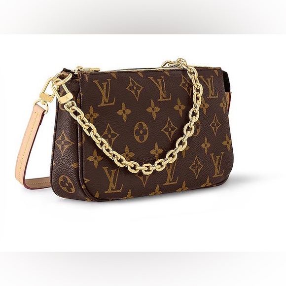 👑✅PRICE FIRM✅ Stylish Gold tone short shoulder faux metal chain strap. NWOT - Picture 7 of 11